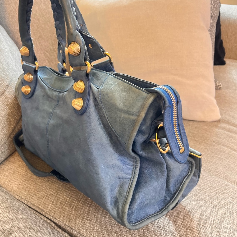 Balenciaga Vintage Le City Part Time Blue Leather Bag - Picture 5 of 15